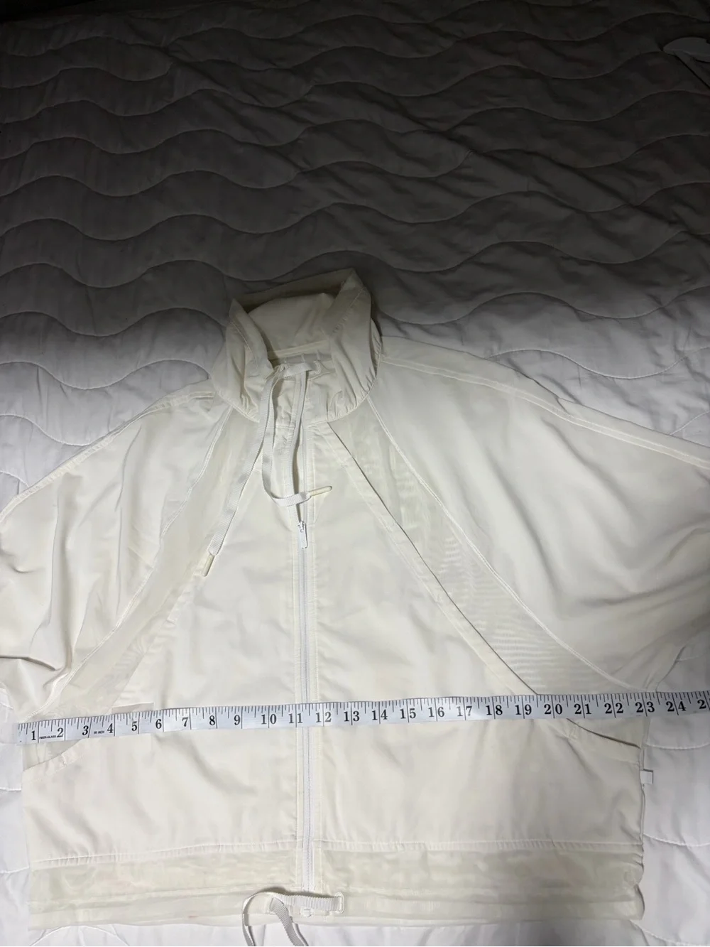 ALO Yoga Cream Lightweight Zip-Up Bomber Jacket